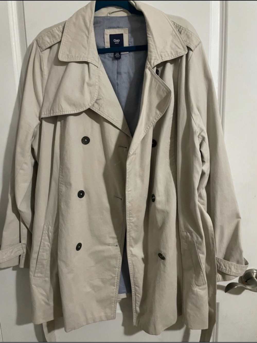 GAP Light Beige Double-Breasted Trench Coat